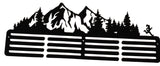 Decorative metal vent with mountain and forest design